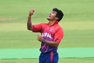 Karan KC in action (Image Courtesy: ICC Cricket)